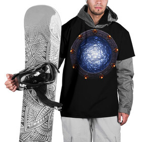 Накидка на куртку 3D с принтом Stargate в Тюмени, 100% полиэстер |  | sg1 | wormhole | другие миры | зв1 | звёздные врата | кротовая нора | портал | тоннель | червоточина