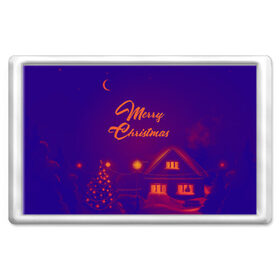 Магнит 45*70 с принтом Merry Christmas в Тюмени, Пластик | Размер: 78*52 мм; Размер печати: 70*45 | Тематика изображения на принте: 
