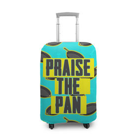 Чехол для чемодана 3D с принтом Praise The Pan в Тюмени, 86% полиэфир, 14% спандекс | двустороннее нанесение принта, прорези для ручек и колес | battle royale | playerunknown | playerunknowns | playerunknowns battlegrounds | pubg | онлайн игра