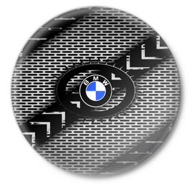 Значок с принтом BMW Carboniferous 2018 в Тюмени,  металл | круглая форма, металлическая застежка в виде булавки | abstraction | carboniferous | карбон | текстуры