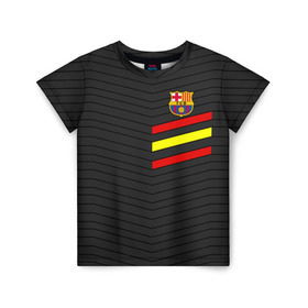 Детская футболка 3D с принтом FC Barca 2018 Испания в Тюмени, 100% гипоаллергенный полиэфир | прямой крой, круглый вырез горловины, длина до линии бедер, чуть спущенное плечо, ткань немного тянется | fc | fc barcelona | fcb | барселона | спорт | спортивные | фк | футбол