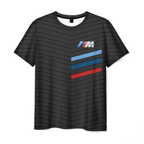 Мужская футболка 3D с принтом BMW Tricolor Sport в Тюмени, 100% полиэфир | прямой крой, круглый вырез горловины, длина до линии бедер | bmw | автомобильные | бмв | машины
