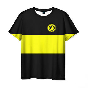 Мужская футболка 3D с принтом Borussia 2018 Black and Yellow в Тюмени, 100% полиэфир | прямой крой, круглый вырез горловины, длина до линии бедер | Тематика изображения на принте: боруссия | дортмунд