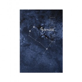 Обложка для паспорта матовая кожа с принтом Близнецы (Gemini) в Тюмени, натуральная матовая кожа | размер 19,3 х 13,7 см; прозрачные пластиковые крепления | gemini | близнецы | звезды | знаки зодиака | космос | созвездие