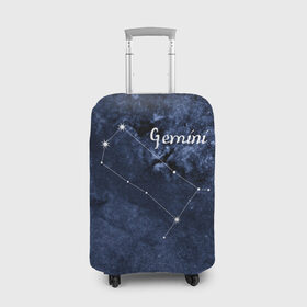 Чехол для чемодана 3D с принтом Близнецы (Gemini) в Тюмени, 86% полиэфир, 14% спандекс | двустороннее нанесение принта, прорези для ручек и колес | gemini | близнецы | звезды | знаки зодиака | космос | созвездие