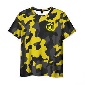 Мужская футболка 3D с принтом Borussia 2018 Military Sport в Тюмени, 100% полиэфир | прямой крой, круглый вырез горловины, длина до линии бедер | Тематика изображения на принте: боруссия | дортмунд