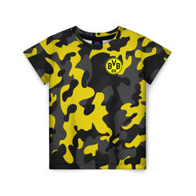Детская футболка 3D с принтом Borussia 2018 Military Sport в Тюмени, 100% гипоаллергенный полиэфир | прямой крой, круглый вырез горловины, длина до линии бедер, чуть спущенное плечо, ткань немного тянется | боруссия | дортмунд