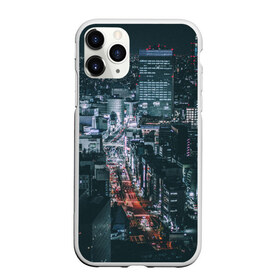 Чехол для iPhone 11 Pro Max матовый с принтом Мегаполис в Тюмени, Силикон |  | город | мегаполис | ночной | огни