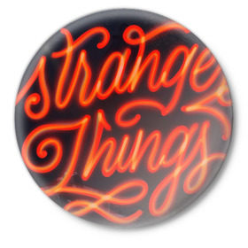 Значок с принтом Stranger things 2 в Тюмени,  металл | круглая форма, металлическая застежка в виде булавки | очень странные дела