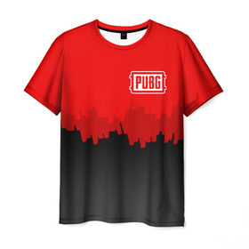 Мужская футболка 3D с принтом PUBG BLOOD в Тюмени, 100% полиэфир | прямой крой, круглый вырез горловины, длина до линии бедер | playerunknowns battlegrounds | pubg