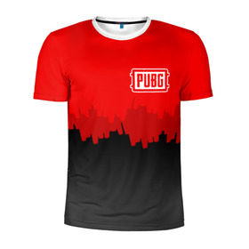 Мужская футболка 3D спортивная с принтом PUBG BLOOD в Тюмени, 100% полиэстер с улучшенными характеристиками | приталенный силуэт, круглая горловина, широкие плечи, сужается к линии бедра | playerunknowns battlegrounds | pubg