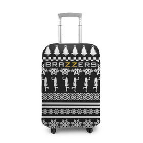 Чехол для чемодана 3D с принтом Brazzers Новогодний в Тюмени, 86% полиэфир, 14% спандекс | двустороннее нанесение принта, прорези для ручек и колес | brand | brazzers | fake taxi | faketaxi | hub | mode | new year | playboy | бразерс | бренд | мода | новогодний | новогодний brazzers | новогодний браззерс | новый год | фейк такси