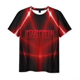 Мужская футболка 3D с принтом Led Zeppelin в Тюмени, 100% полиэфир | прямой крой, круглый вырез горловины, длина до линии бедер | 