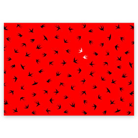 Поздравительная открытка с принтом Ласточки Twenty One Pilots в Тюмени, 100% бумага | плотность бумаги 280 г/м2, матовая, на обратной стороне линовка и место для марки
 | Тематика изображения на принте: 21 пилот | twenty one pilots | ласточки
