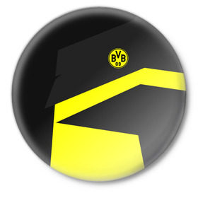 Значок с принтом Borussia 2018 Geometry Sport в Тюмени,  металл | круглая форма, металлическая застежка в виде булавки | Тематика изображения на принте: fc |  borussia dortmund | боруссия | спорт | спортивные | фк | футбол | футбольный клуб