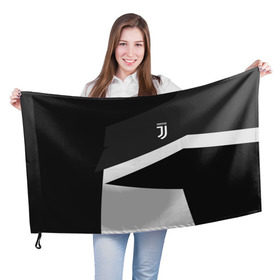 Флаг 3D с принтом Juventus 2018 Geometry Sport в Тюмени, 100% полиэстер | плотность ткани — 95 г/м2, размер — 67 х 109 см. Принт наносится с одной стороны | fc | juventus | спорт | спортивные | фк | футбол | футбольный клуб | ювентус