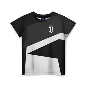 Детская футболка 3D с принтом Juventus 2018 Geometry Sport в Тюмени, 100% гипоаллергенный полиэфир | прямой крой, круглый вырез горловины, длина до линии бедер, чуть спущенное плечо, ткань немного тянется | fc | juventus | спорт | спортивные | фк | футбол | футбольный клуб | ювентус