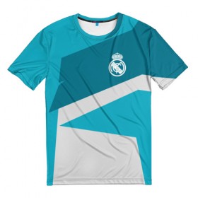 Мужская футболка 3D с принтом Real Madrid Geometry Sport в Тюмени, 100% полиэфир | прямой крой, круглый вырез горловины, длина до линии бедер | fc | real madrid | реал мадрид | спорт | спортивные | фк | футбол | футбольный клуб