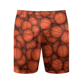 Мужские шорты 3D спортивные с принтом Баскетбольные мячи в Тюмени,  |  | basketball | баскетбол | мяч | мячик | оранжевый | паттерн | спорт | текстура