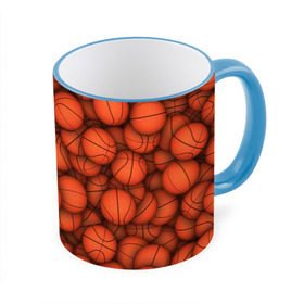 Кружка 3D с принтом Баскетбольные мячи в Тюмени, керамика | ёмкость 330 мл | basketball | баскетбол | мяч | мячик | оранжевый | паттерн | спорт | текстура