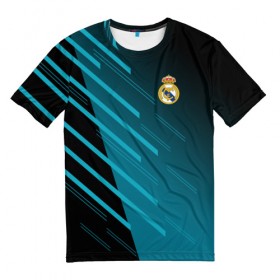 Мужская футболка 3D с принтом Real Madrid Creative uniform в Тюмени, 100% полиэфир | прямой крой, круглый вырез горловины, длина до линии бедер | Тематика изображения на принте: fc | real madrid | реал мадрид | спорт | спортивные | фк | футбол | футбольный клуб