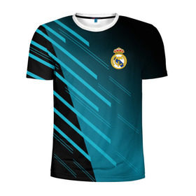 Мужская футболка 3D спортивная с принтом Real Madrid Creative uniform в Тюмени, 100% полиэстер с улучшенными характеристиками | приталенный силуэт, круглая горловина, широкие плечи, сужается к линии бедра | Тематика изображения на принте: fc | real madrid | реал мадрид | спорт | спортивные | фк | футбол | футбольный клуб