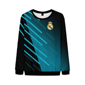 Мужской свитшот 3D с принтом Real Madrid Creative uniform в Тюмени, 100% полиэстер с мягким внутренним слоем | круглый вырез горловины, мягкая резинка на манжетах и поясе, свободная посадка по фигуре | Тематика изображения на принте: fc | real madrid | реал мадрид | спорт | спортивные | фк | футбол | футбольный клуб