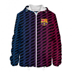 Мужская куртка 3D с принтом FC Barca 2018 Creative uniform в Тюмени, ткань верха — 100% полиэстер, подклад — флис | прямой крой, подол и капюшон оформлены резинкой с фиксаторами, два кармана без застежек по бокам, один большой потайной карман на груди. Карман на груди застегивается на липучку | fc | fc barcelona | fcb | барселона | спорт | спортивные | фк | футбол | футбольный клуб