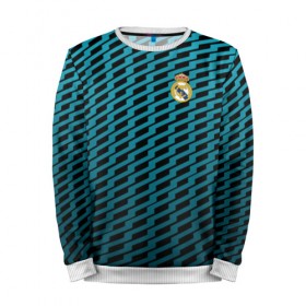 Мужской свитшот 3D с принтом Real Madrid Creative uniform в Тюмени, 100% полиэстер с мягким внутренним слоем | круглый вырез горловины, мягкая резинка на манжетах и поясе, свободная посадка по фигуре | Тематика изображения на принте: 