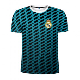 Мужская футболка 3D спортивная с принтом Real Madrid Creative uniform в Тюмени, 100% полиэстер с улучшенными характеристиками | приталенный силуэт, круглая горловина, широкие плечи, сужается к линии бедра | Тематика изображения на принте: 