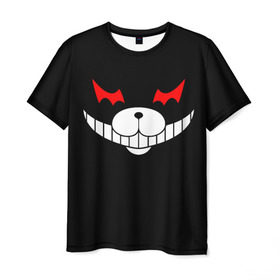 Мужская футболка 3D с принтом Monokuma Black в Тюмени, 100% полиэфир | прямой крой, круглый вырез горловины, длина до линии бедер | danganronpa | monokuma | данганронпа | монокума