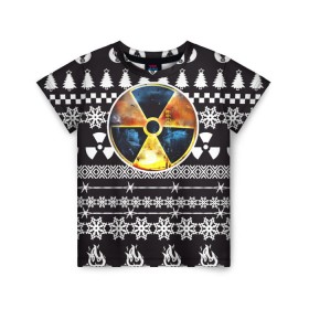 Детская футболка 3D с принтом S.T.A.L.K.E.R Ядерная Зима в Тюмени, 100% гипоаллергенный полиэфир | прямой крой, круглый вырез горловины, длина до линии бедер, чуть спущенное плечо, ткань немного тянется | stalker | зима | новогодние | новый год | радиация | сталкер | чернобыль