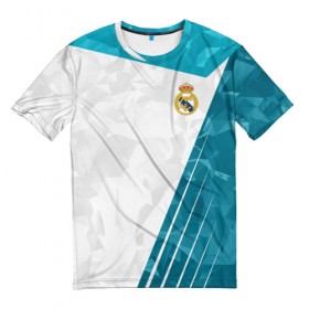 Мужская футболка 3D с принтом Real Madrid 2018 Abstract в Тюмени, 100% полиэфир | прямой крой, круглый вырез горловины, длина до линии бедер | fc | real madrid | реал мадрид | спорт | спортивные | фк | футбол | футбольный клуб