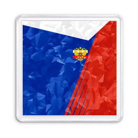 Магнит 55*55 с принтом RUSSIA - Tricolor Collection в Тюмени, Пластик | Размер: 65*65 мм; Размер печати: 55*55 мм | Тематика изображения на принте: russia | герб | россия | триколор | флаг