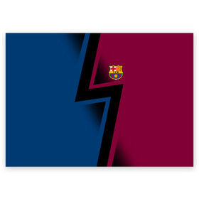 Поздравительная открытка с принтом FC Barca 2018 Creative uniform в Тюмени, 100% бумага | плотность бумаги 280 г/м2, матовая, на обратной стороне линовка и место для марки
 | fc | fc barcelona | fcb | барселона | спорт | спортивные | фк | футбол | футбольный клуб