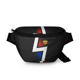 Поясная сумка 3D с принтом RUSSIA - Tricolor Collection в Тюмени, 100% полиэстер | плотная ткань, ремень с регулируемой длиной, внутри несколько карманов для мелочей, основное отделение и карман с обратной стороны сумки застегиваются на молнию | russia  | герб | россия | флаг