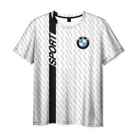 Мужская футболка 3D с принтом BMW 2018 White Sport в Тюмени, 100% полиэфир | прямой крой, круглый вырез горловины, длина до линии бедер | Тематика изображения на принте: bmw | автомобильные | бмв | машины