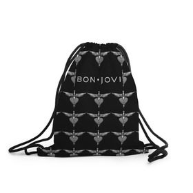 Рюкзак-мешок 3D с принтом Bon Jovi в Тюмени, 100% полиэстер | плотность ткани — 200 г/м2, размер — 35 х 45 см; лямки — толстые шнурки, застежка на шнуровке, без карманов и подкладки | Тематика изображения на принте: bon | jovi | бон | джови