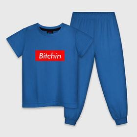 Детская пижама хлопок с принтом Bitchin в Тюмени, 100% хлопок |  брюки и футболка прямого кроя, без карманов, на брюках мягкая резинка на поясе и по низу штанин
 | stranger things | очень странные дела