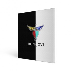 Холст квадратный с принтом Bon Jovi в Тюмени, 100% ПВХ |  | bon | jovi | бон | бон джови | джови | рок группа