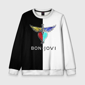 Детский свитшот 3D с принтом Bon Jovi в Тюмени, 100% полиэстер | свободная посадка, прямой крой, мягкая тканевая резинка на рукавах и понизу свитшота | bon | jovi | бон | бон джови | джови | рок группа