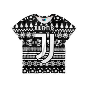Детская футболка 3D с принтом Juventus 2018 Новогодний в Тюмени, 100% гипоаллергенный полиэфир | прямой крой, круглый вырез горловины, длина до линии бедер, чуть спущенное плечо, ткань немного тянется | Тематика изображения на принте: fc | juventus | спорт | спортивные | фк | футбол | футбольный клуб | ювентус
