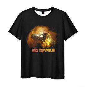 Мужская футболка 3D с принтом Led Zeppelin в Тюмени, 100% полиэфир | прямой крой, круглый вырез горловины, длина до линии бедер | led zeppelin | джимми пейдж | джон генри бонэм | джон пол джонс | лед зепелен | лед зеппелин | роберт плант | рок группа