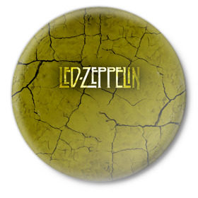 Значок с принтом Led Zeppelin в Тюмени,  металл | круглая форма, металлическая застежка в виде булавки | Тематика изображения на принте: led zeppelin | группа | джимми пейдж | джон генри бонэм | джон пол джонс | лед зепелен | лед зеппелин | роберт плант | рок