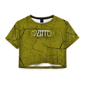 Женская футболка 3D укороченная с принтом Led Zeppelin в Тюмени, 100% полиэстер | круглая горловина, длина футболки до линии талии, рукава с отворотами | led zeppelin | группа | джимми пейдж | джон генри бонэм | джон пол джонс | лед зепелен | лед зеппелин | роберт плант | рок