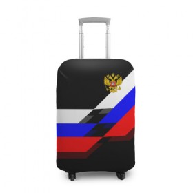 Чехол для чемодана 3D с принтом RUSSIA - Black Collection в Тюмени, 86% полиэфир, 14% спандекс | двустороннее нанесение принта, прорези для ручек и колес | russia | герб | россия | триколор | флаг
