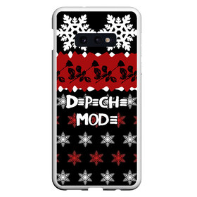 Чехол для Samsung S10E с принтом Праздничный Depeche Mode в Тюмени, Силикон | Область печати: задняя сторона чехла, без боковых панелей | Тематика изображения на принте: depeche mode | вестник моды | депеш мод | дэйв гаан | мартин гор | новогодний | новый год | рождество | роза | снежинки | энди флетчер