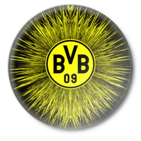 Значок с принтом FC Borussia 2018 Abstract в Тюмени,  металл | круглая форма, металлическая застежка в виде булавки | боруссия | дортмунд