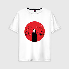 Женская футболка хлопок Oversize с принтом Унесенные призраками в Тюмени, 100% хлопок | свободный крой, круглый ворот, спущенный рукав, длина до линии бедер
 | миядзаки | тихиро | унесенных призракам