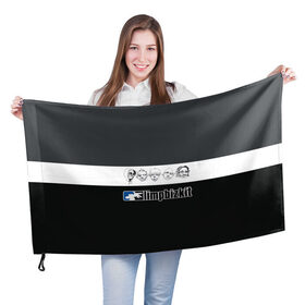 Флаг 3D с принтом Limp Bizkit в Тюмени, 100% полиэстер | плотность ткани — 95 г/м2, размер — 67 х 109 см. Принт наносится с одной стороны | 